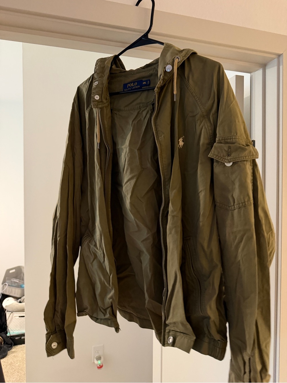 Ralph Lauren Olive Hooded Field Jacket with Embroidered Pony